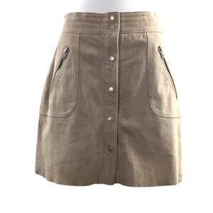 Blank‎ NYC Snap Front Tan Leather Suede Mini Skirt Womens 27